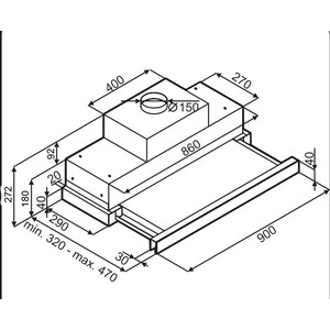 Вытяжка встраиваемая MAUNFELD GALAXY 90 белый