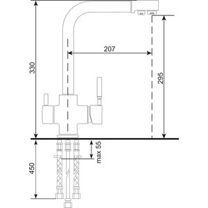 Смеситель для кухни Ulgran U-016 с подключением к фильтру, молоко (U-016-341)