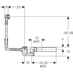 Слив-перелив для ванны Geberit стандартный (150.520.21.1)