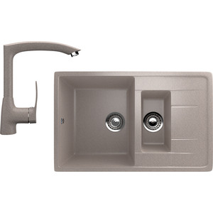 Кухонная мойка и смеситель Ulgran U-205 песочный