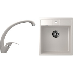 Кухонная мойка и смеситель Ulgran U-406 белый