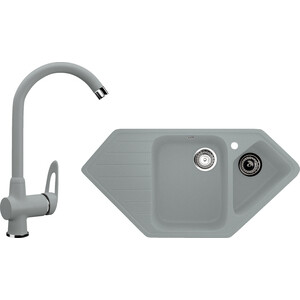 Кухонная мойка и смеситель Ulgran U-409 графитовый