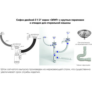 Кухонная мойка и смеситель Ulgran U-505 графитовый