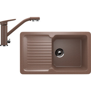 Кухонная мойка и смеситель Ulgran U-506 терракотовый
