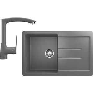 Кухонная мойка и смеситель Ulgran U-507 темно-серый